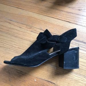 Black suede heel